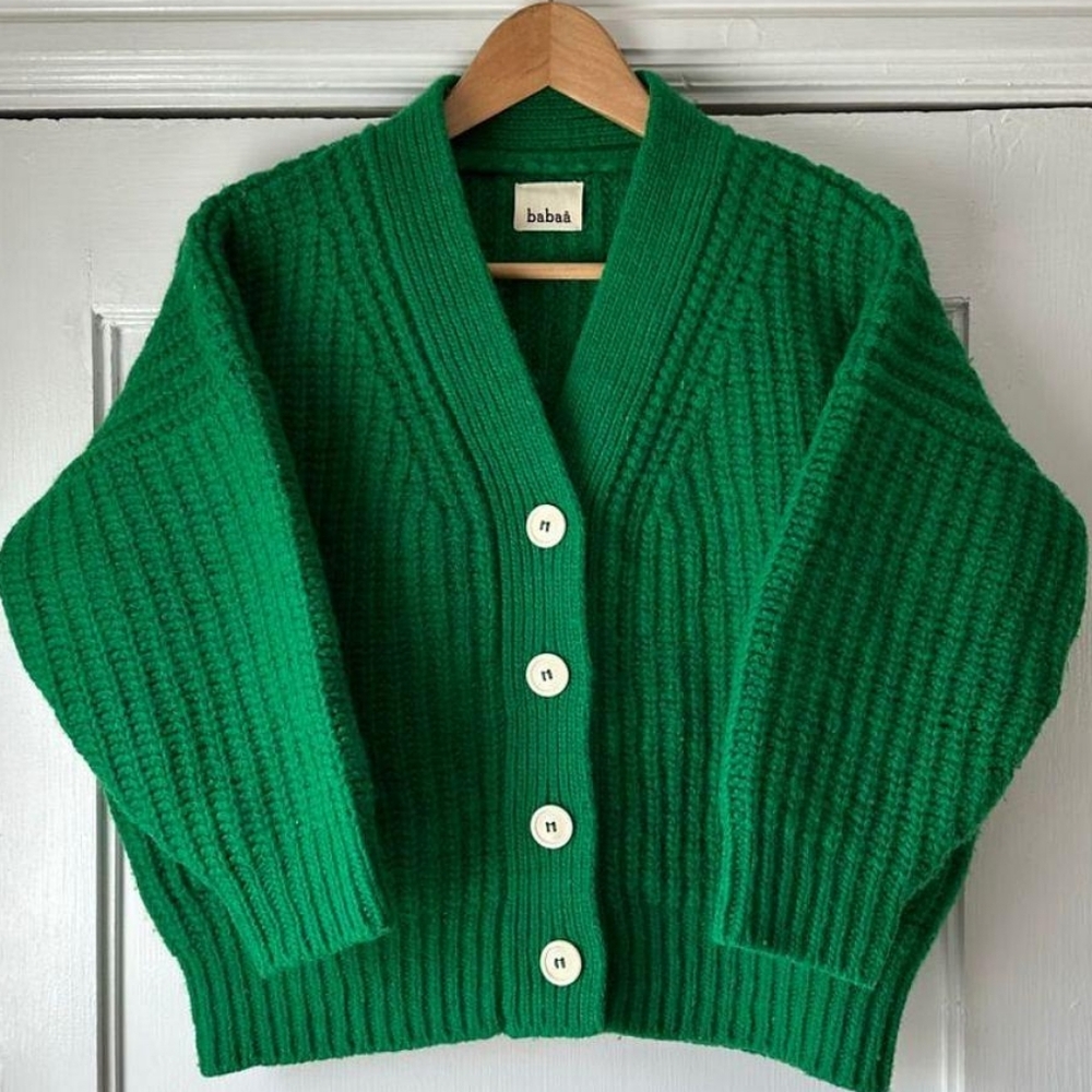 Babaa Cardigan No 19 Mini In Emerald